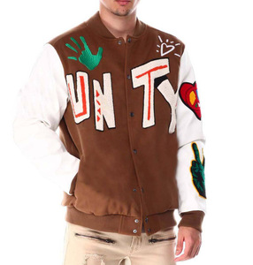 Blousons universitaires unisexes en coton à col montant, personnalisables avec logo, style décontracté, pour l'hiver, style urbain haut de gamme - Product Image 3