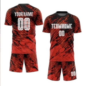 Tenue d'entraînement de football ODM, nouveau style premium, grande taille, respirante, 100 % polyester, personnalisable avec nom d'équipe, manches courtes, devant. - Product Image 4