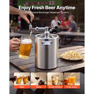 Sistema de dispensación de cerveza presurizado tipo mini barril de 128 oz, kit de cerveza de acero inoxidable 304 con regulador de CO2 y grifo de cierre automático - Product Image 2
