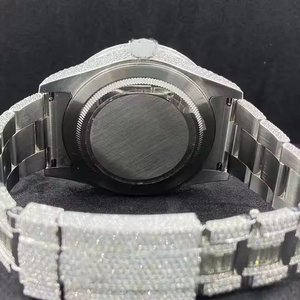 Montre de luxe personnalisée unisexe pour homme, cadran arabe, diamants VVS taille baguette, style hip-hop, entièrement sertie de diamants, analogique, testée - Product Image 3