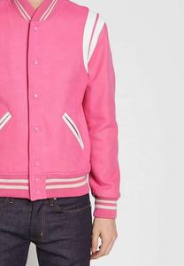 Blouson Bomber Rose Personnalisé pour Homme, 100% Polyester, Col Montant, Logo Brodé Personnalisé, Coupe-Vent, Idéal Hiver - Product Image 5