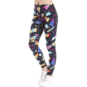 High Waist Solid Yoga <b>Leggings</b> <b>Ankle</b> <b>Length</b> Four-Way Stretch Cotton Bamboo Fiber Seamless Elastic Waist Tummy Control Pants - Product Image 1