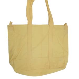 Sac fourre-tout robuste en toile jaune, fermeture éclair en coton écologique, grande capacité, sacs de courses réutilisables pour 2026 - Product Image 1