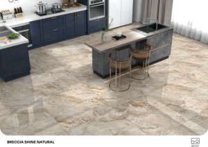 Carreaux de porcelaine grand format 600x1200 à bords sans joint, design marbre poli pour la décoration intérieure d'hôtels, de complexes hôteliers et de bâtiments commerciaux. - Product Image 6