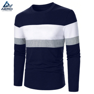 Chemises à manches longues pour hommes durables, design moderne élégant, hauts à manches longues confortables, col rond, tissu de qualité supérieure, t-shirt décontracté - Product Image 2