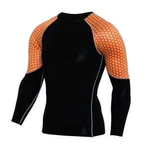 OEM men rash guard custom compression fit polyester quick dry breathable fabric for professional water sports training - Product Image 6