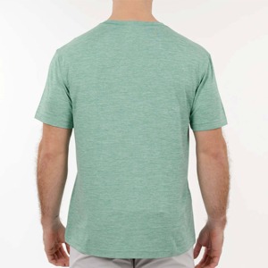 Camiseta de Algodón Verde Menta para Hombre, Corte Regular, Cuello Redondo, Manga Corta, Informal, Color Sólido, Tejido de Punto Jersey, Teñido Liso - Product Image 3