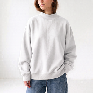Private Label Women's Cotton Mockneck Oversized Sweatshirt OEM Wholesale Fashion Manufacturer OEM Service - Product Image 1