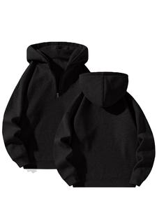 Manteau à capuche tendance avec poches avant, veste polaire chaude zippée pour homme et femme, hiver, couleur unie, doublure en peluche respirante et séchage rapide - Product Image 3