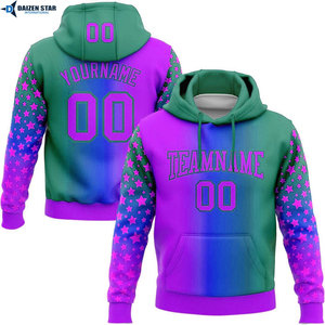 Men's Gradient Color Block Hoodie With <b>Stars</b> Print Breathable Knitted Polyester Regular Fit Autumn Wear - Product Image 2