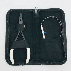 Pince à 3 trous noire mate, best-seller, avec poignées blanches, en acier inoxydable, logo personnalisé, pour extensions de cheveux et micro-boucles - Product Image 6