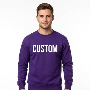Men's <b>Pink</b> Crew Neck Sweatshirt Custom Print Regular Fit Casual Autumn Wear 100% Cotton Fleece Pullover - Product Image 2