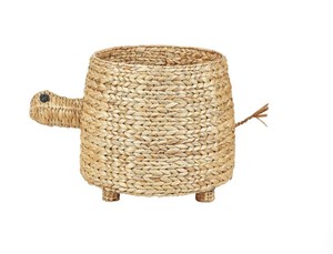 Cesta de Almacenamiento Artesanal de Jacinto de Agua con Forma de Tortuga y Tapa Extraíble, Cesta de Juguetes Tejida para Habitación Infantil y Almacenamiento en el Hogar - Product Image 2