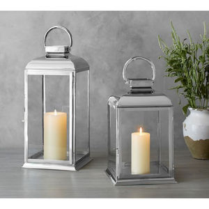 Lanterne à bougie en acier inoxydable et verre finition cuivre pour la décoration de la maison et les mariages, lanterne à bougie suspendue en promotion - Product Image 6