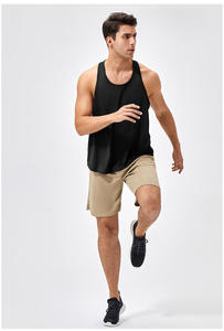 Camiseta sin mangas de hombre de moda, blanca, de elastano/poliéster, cuello redondo, color liso, transpirable, ecológica, informal, para entrenamiento, con tejido frontal ajustado. - Product Image 4