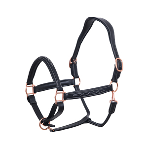 Cabestro de Cuero Genuino Premium para Caballo con Cabezal Acolchado, Costuras Decorativas, Herrajes de Latón Ajustables, Cabestro Ecuestre Duradero - Product Image 2