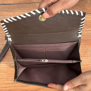 Bolso tallado de Mano a Mano, hermoso diseño, billetera de piel de vaca de Color turquesa, usos múltiples, nuevo diseño de embrague para uso de mujeres - Product Image 4