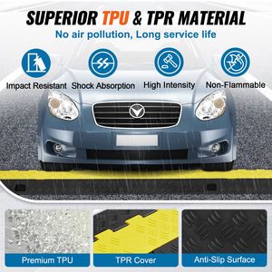 Rampa Protettiva per Cavi Stradali a 2 Canali con Capacità di 22.000 Libbre per Asse - Copertura per Cavi in TPU Resistente per Vialetti - Product Image 4
