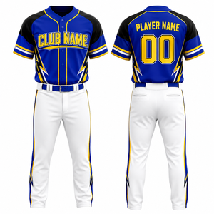 Conjunto de Uniforme de Béisbol Personalizado para Niños, Manga Corta, Estampado por Transferencia de Calor, Patrón 3D, Poliéster/Algodón que Absorbe la Humedad, Nombre del Equipo - Product Image 1