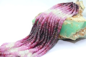 Hechos a mano 100% Precioso rubí sombreado Facetado Rondelle Piedra Cuentas Hebras Producto artesanal único - Product Image 5