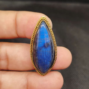 Piedra preciosa de labradorita de latón ranurada, la más vendida, nueva llegada, increíble piedra de cristal curativa, cabujón a granel para fabricación de joyas - Product Image 1