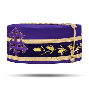 High Quality Custom Degree Scottish Rite Crown Cap <b>Purple</b> with Gold Cord Low MOQ OEM Service 2026 Brand New Ceremonial Crown <b>Hat</b> - Product Image 6