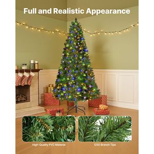 Albero di Natale Artificiale Preilluminato da 180 cm con 330 Luci LED Colorate, 11 Modalità di Illuminazione, Decorazione Festiva Completa per Natale - Product Image 3