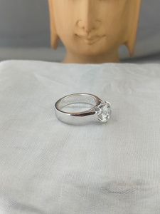 Anillo Unisex de Oro Blanco de 14k con Diamante Cultivado en Laboratorio IGI/GIA, Corte Vintage, para Boda/Compromiso, Regalo de Aniversario con Diamante Corte Pera - Product Image 2