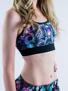 Soutien-gorge de sport dos nageur pour femme avec imprimé singe de dessin animé, col rond, maintien moyen, pour le yoga, respirant, en Spandex et Polyester - Product Image 3