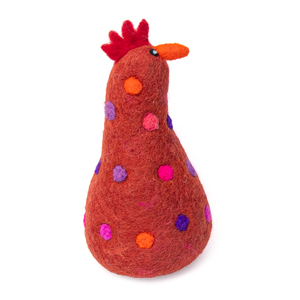 Décoration de coq en feutre de laine fait main, figurine de poulet à pois, ornement animalier d'intérieur pour Halloween pour enfant - Product Image 5
