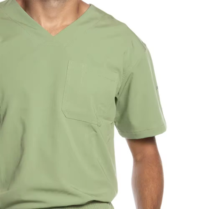 Compre Conjuntos de Uniformes Médicos para Hombre LightGreen, Pantalones Estilo Jogger, Cintura Elástica, Transpirables, Tejido de Doble Costura, Uniformes de Hospital Personalizados - Product Image 5