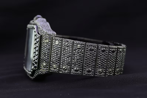 นาฬิกาข้อมือหรูหราสำหรับผู้ชาย สไตล์ฮิปฮอป หน้าปัดทรงสี่เหลี่ยมสีดำ ประดับเพชร VVS และมอสซาไนต์ ตัวเรือนอัลลอยด์ สายสแตนเลสสตีล ระบบอัตโนมัติ - Product Image 3