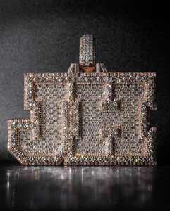 Colgante JH de Plata de Ley 925 con Moissanita VVS1, Diseño Mosaico de Letras y Números Personalizados, Estilo Hiphop Moderno y Elegante, con Incrustaciones y Diseño Grueso en Capas - Product Image 3