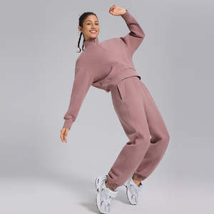 Sudadera con media cremallera de alta calidad para mujer, de manga larga, cuello alto, lisa, de algodón, para otoño, estilo deportivo, fabricada a medida - Product Image 2