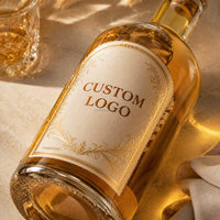 Étiquette adhésive personnalisée pour emballage, impression sur mesure, estampage à chaud doré, gaufrage, pour bouteilles de vin, spiritueux, brandy, verre