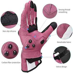 Colorful Genuine Leather Full Finger Waterproof Touchscreen Motorbike <b>Gloves</b> Best Quality Unisex Winter Motocross <b>Gloves</b> - Product Image 3