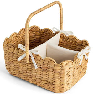 Cesta de Almacenamiento para Guardería Ecológica y Elegante con Diseño Natural Duradero, Organizador de Pañales para Bebé Tejido a Mano con Jacinto de Agua de Primera Calidad - Product Image 1