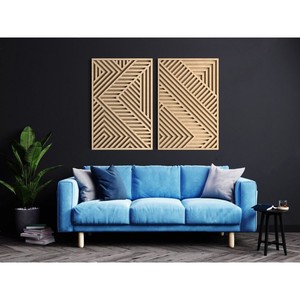 Ensemble de décoration murale artisanale en bois de manguier |   Design botanique rustique en métal, vente en gros - Product Image 4
