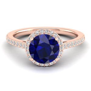 Bague de fiançailles solitaire REYES en argent sterling 925 avec saphir bleu de 2 carats et moissanite, bijoux brillants - Product Image 6