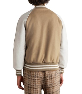 High Quality <b>Winter</b> Plus Size Wool Varsity Jacket with Leather Sleeves Custom Logo and Colors for Men - Product Image 2