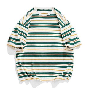 T-shirt rayé en coton respirant sublimé de luxe à col rond pour homme – Vente en gros - Product Image 6