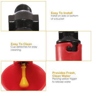 Confezione da 20 Abbeveratoi Automatici per Polli con Giunto di Montaggio, Ciotole per Abbeverare Animali - Product Image 2