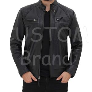 City New High Street Chaqueta de invierno Impermeable al aire libre Jet Black Leather Coat Stand Collar Moda para motocicletas Guantes - Product Image 5