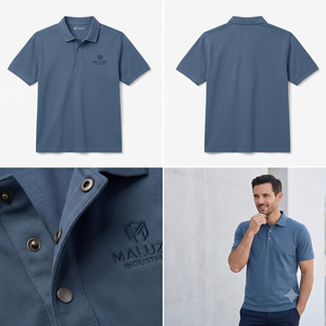เสื้อเชิ้ตยูนิเซ็กซ์สำหรับผู้ชาย ชุดนักเรียน ชุดทีม สกรีนโลโก้ปักลายตามสั่ง ผ้าแคนวาส โพลีเอสเตอร์/คอตตอน ระบายอากาศได้ดี - Product Image 4