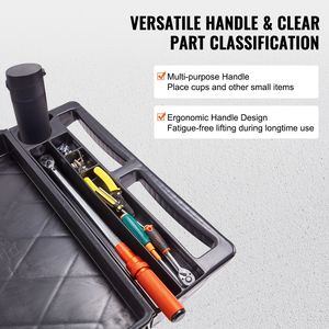 Carrello multiuso in plastica resistente a 2 ripiani da 550 libbre con ruote girevoli a 360° (2 freni)-La - Product Image 4
