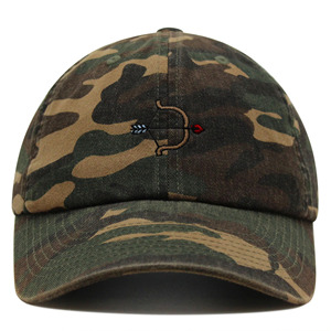 Camouflage 6-Panel Baseball Cap Embroidered Bow And Arrow Logo Unisex Cotton Twill <b>Hat</b> Casual Adult Spring <b>Summer</b> Fitted - Product Image 1