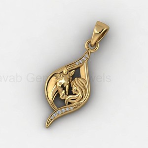 Best Selling 18K Gold Plated 925 Sterling Silver Luxury Horse Girl Charm Pendant with Zircon Memorial Jewelry Gift Women - Product Image 4