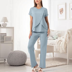 Vente en gros de hauts d'allaitement haute performance pour femmes, chemises d'allaitement à col rond, vêtements décontractés durables pour la grossesse - Product Image 2