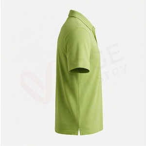 Polo en piqué vert à manches courtes pour homme avec poche, décontracté, respirant, coupe classique, design tricoté uni - Product Image 3