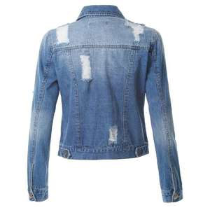 Vestes en jean tricotées respirantes pour femmes, nouvelle mode, 100% coton, pour l'hiver, personnalisables, vente en gros - Product Image 3
